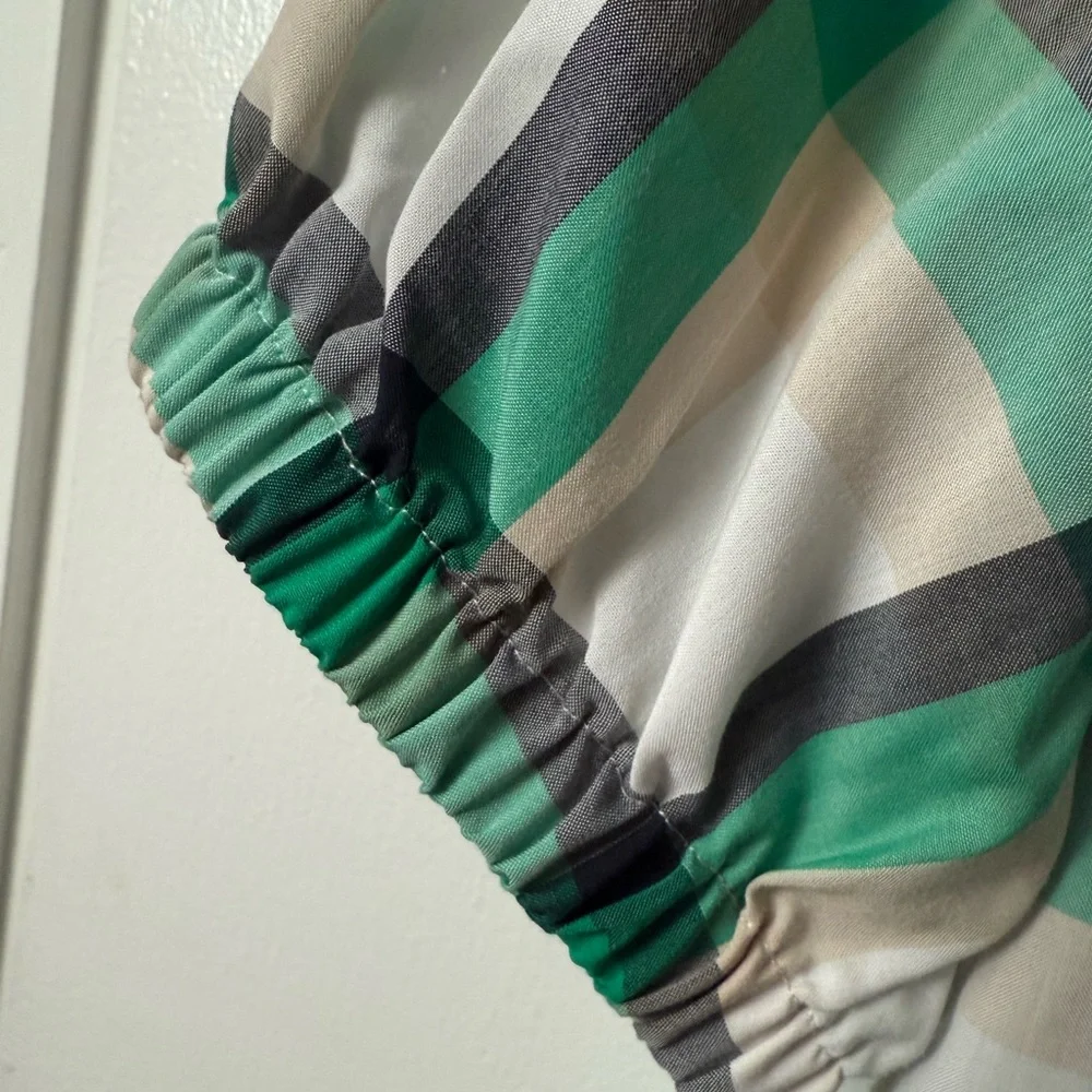 Ann Taylor Black and Green Checkered Top - Picture 2 of 4